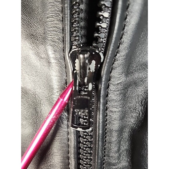 INTERSTATE LEATHER Womens LARGE Lined Biker Motorcycle Jacket Heavy Moto - Picture 15 of 15